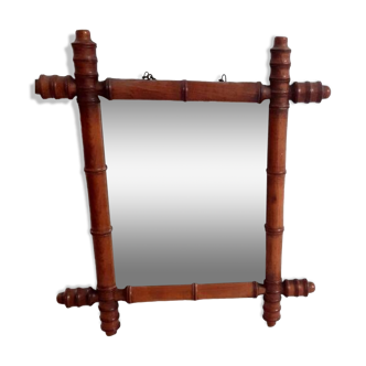 Miroir ancien "bambou" en bois