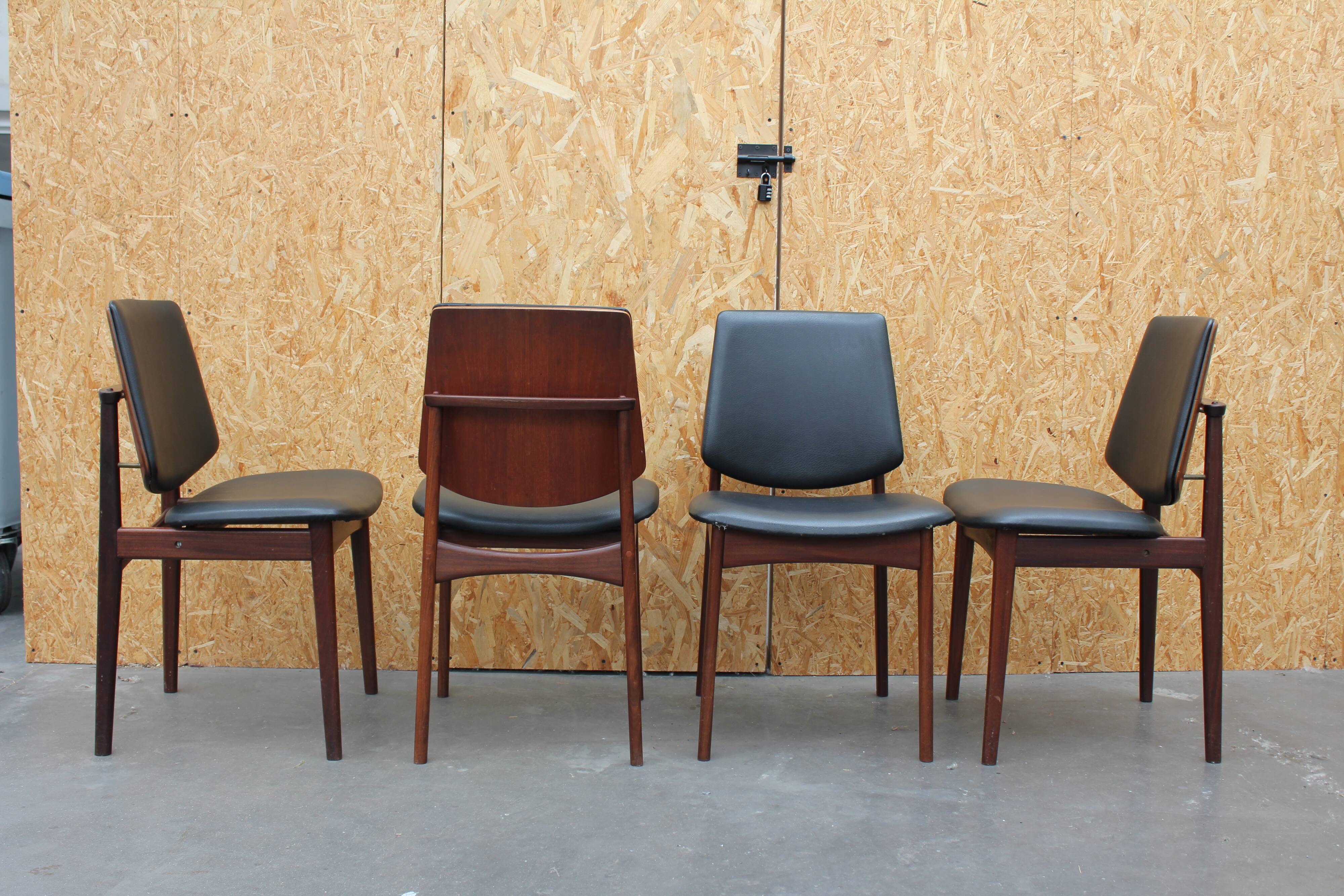 4 vintage Danish Arne Hovmand Olsen chairs
