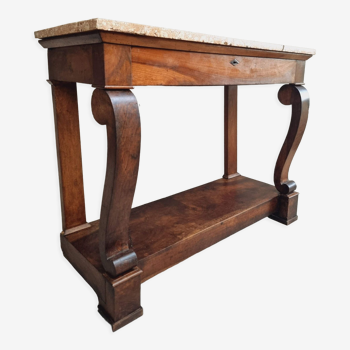 Table d’appoint antique trumeau ou console en acajou