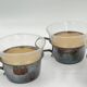 Set of 3 vintage tea glasses with silver-plated holders.