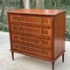 Louis XVI Empire style chest of drawers in solid teak wood with 4 drawers