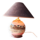 Unique ball lamp, hand-painted by Françoise Bertin