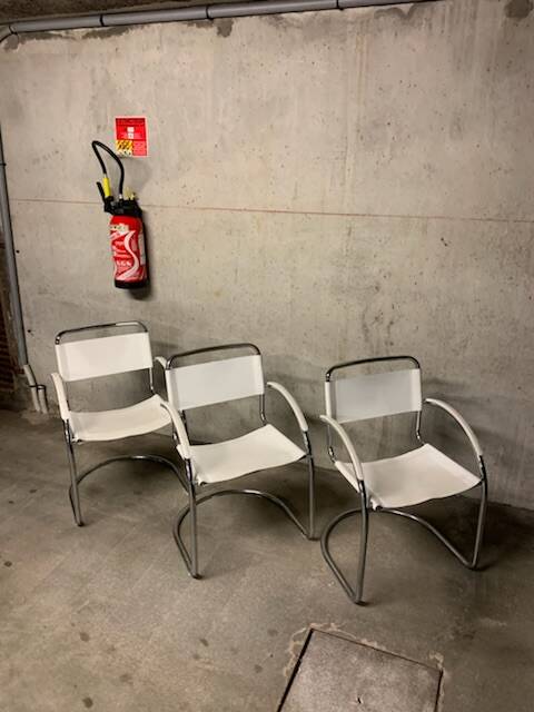 Lot of three vintage tubular armchairs from the 70's