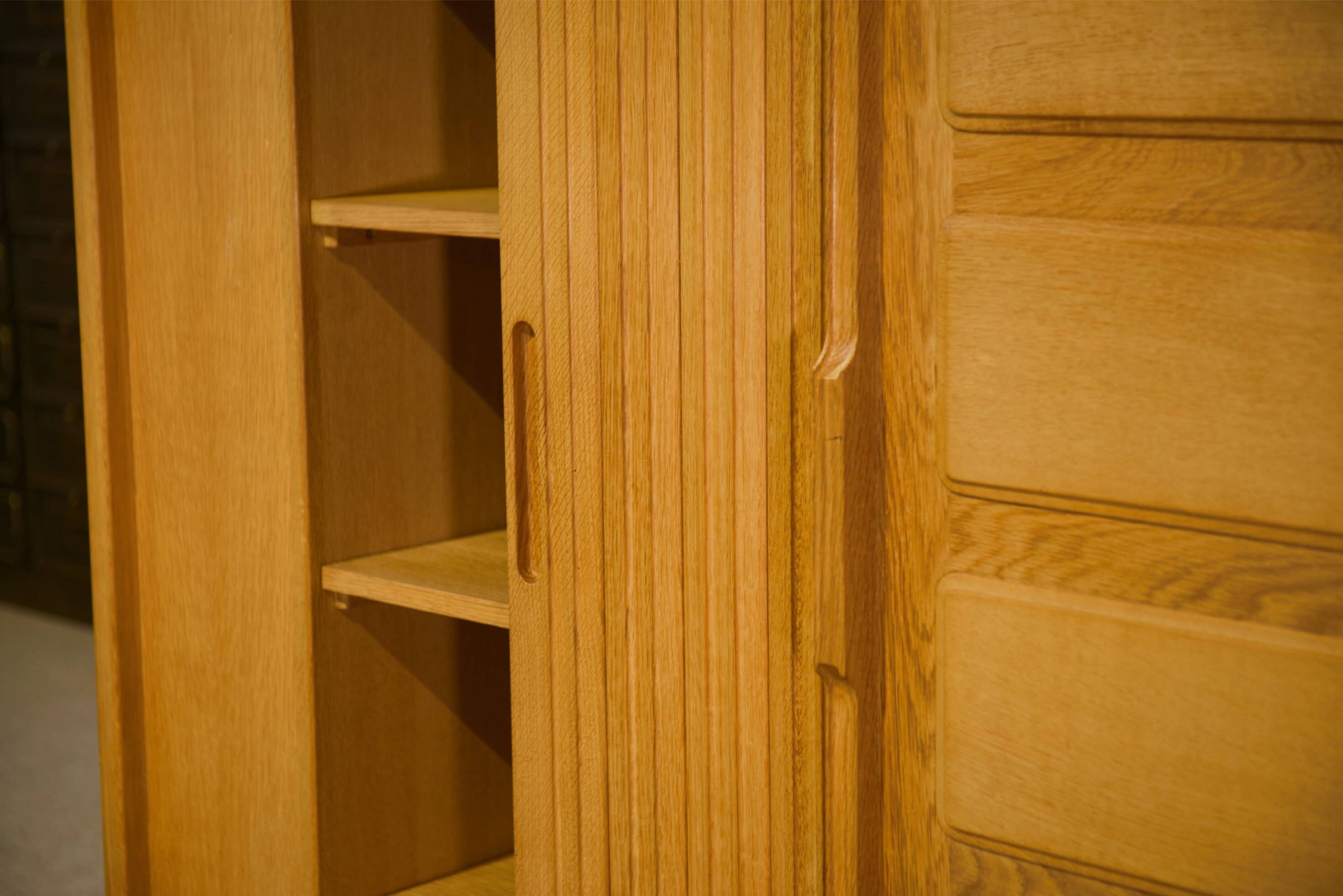 Oak wardrobe by Guillerme and Chambron 1950s
