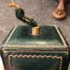 Green leather lamp base circa 1960