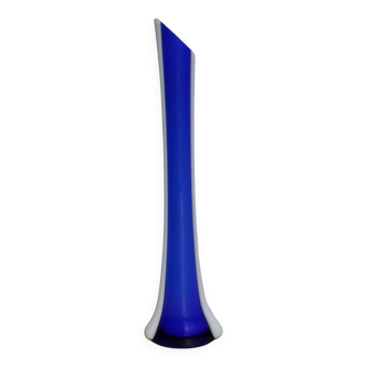 Murano cobalt blue soliflore vase
