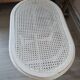Banc de piano canné style shabby chic