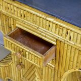 Bamboo rattan storage cabinet