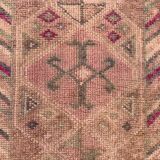 Vintage turkish  tribal runner 390x83 cm veg dye wool rug tribal, handmade