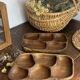 Olive wood platters, in organic shapes.