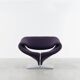 Pierre Paulin Ribbon Lounge Chair and Ottoman in Purple fabric for Artifort