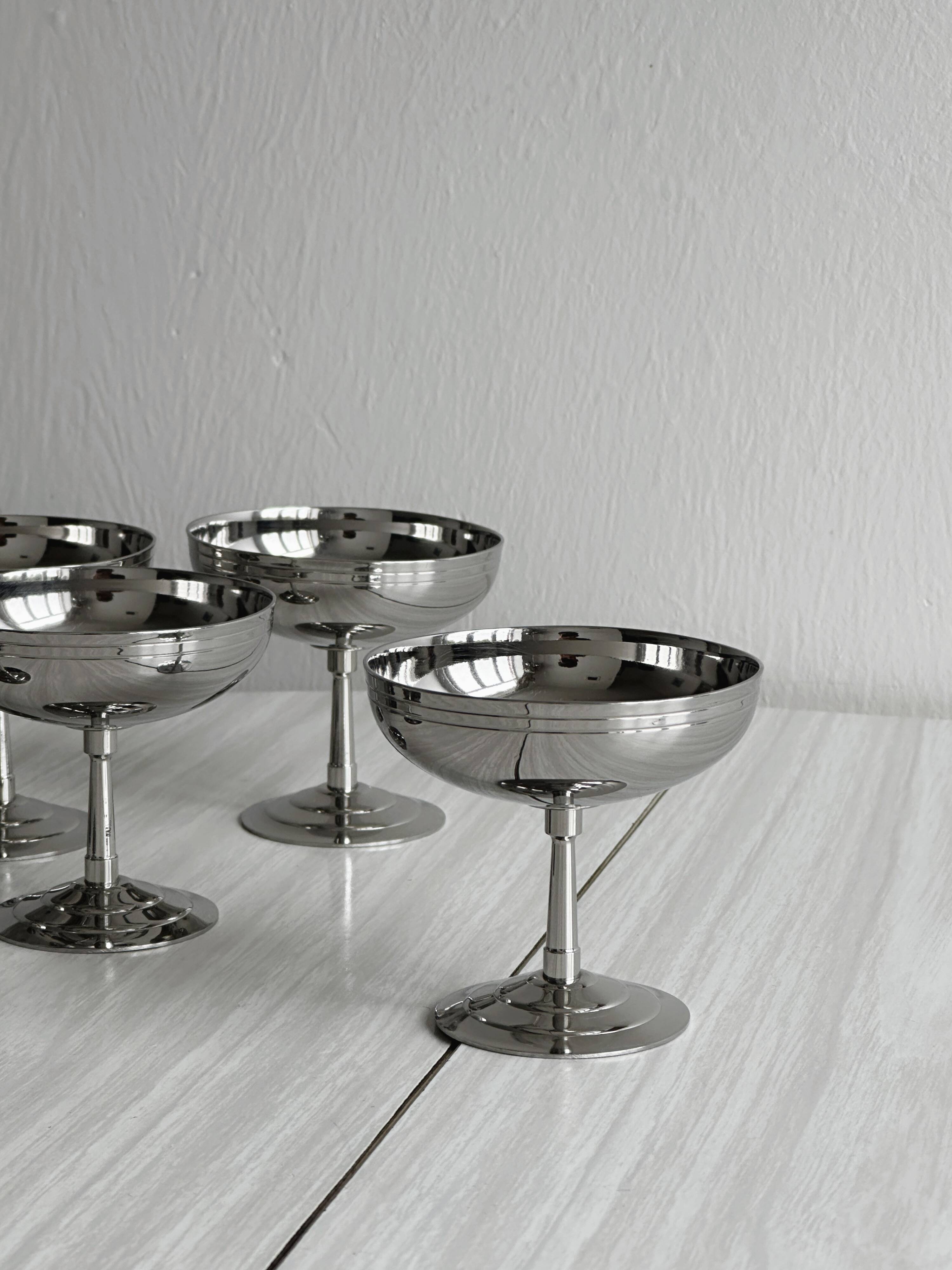 6 Letang Remy stainless steel footed bowls