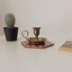 Vintage brass candle holder in gold.