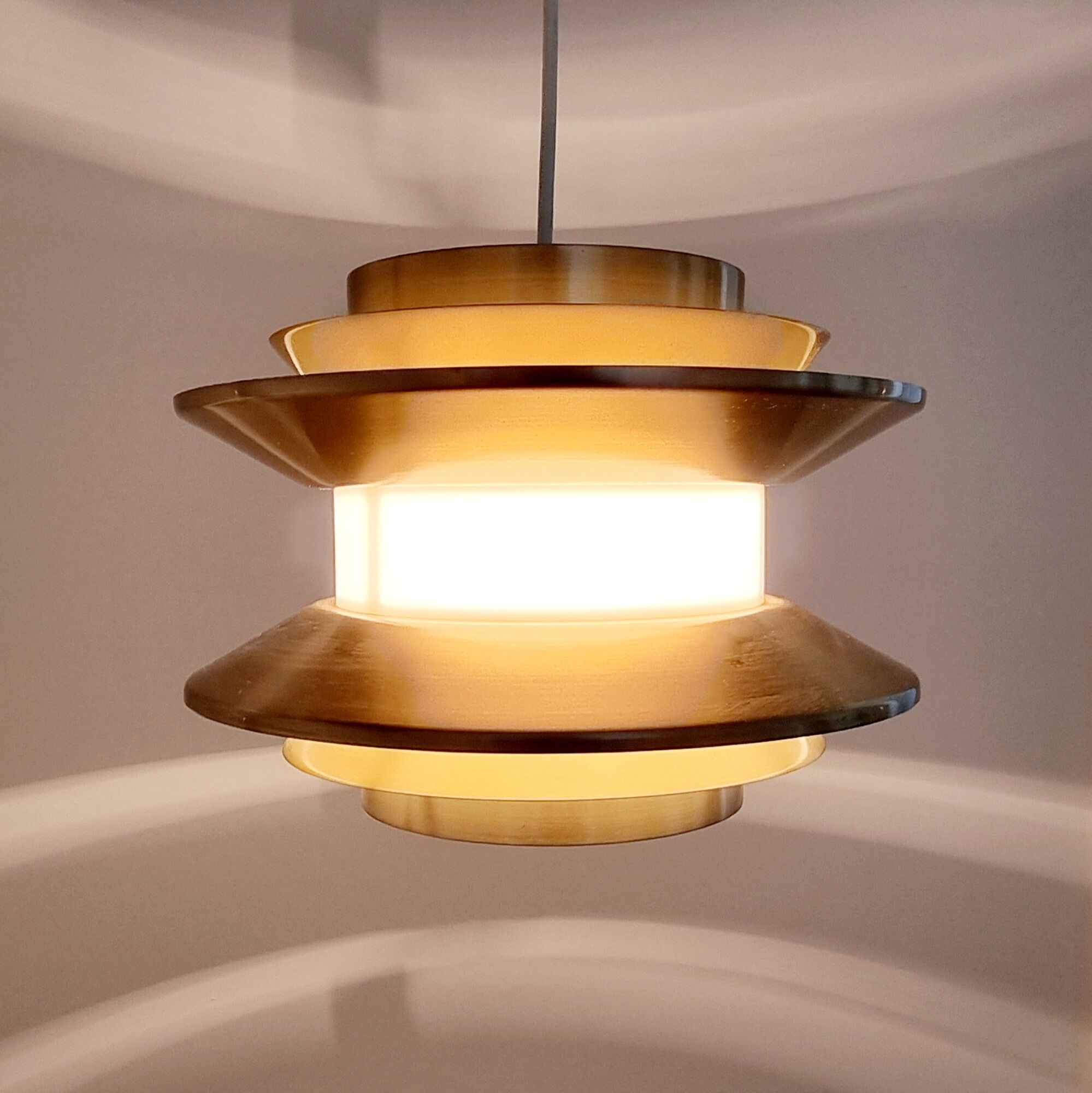 Mid-Century Labelled Trava Ceiling or Pendant Lamp by Carl Thore for Granhaga, Sweden, 1970s