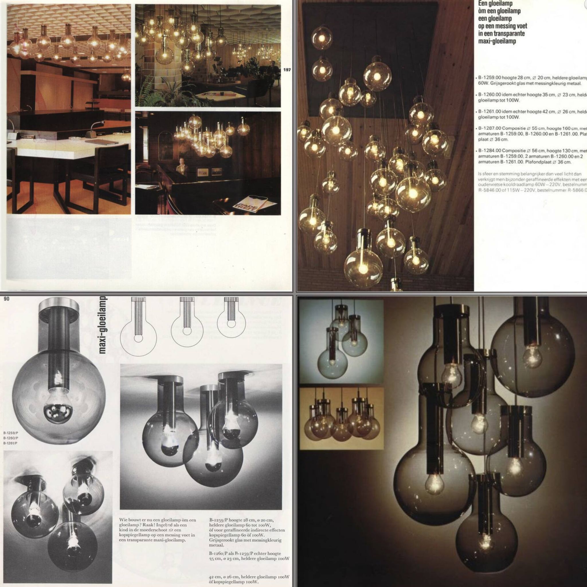 Small Maxi Bulb pendant light by F. Ligtelijn for Raak, Netherlands 60's