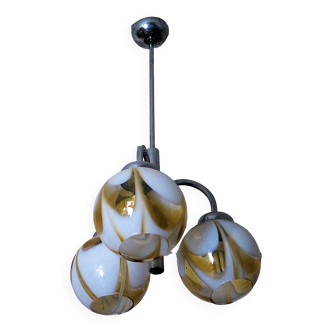 Italian 3-arm Murano glass chandelier, 1960s