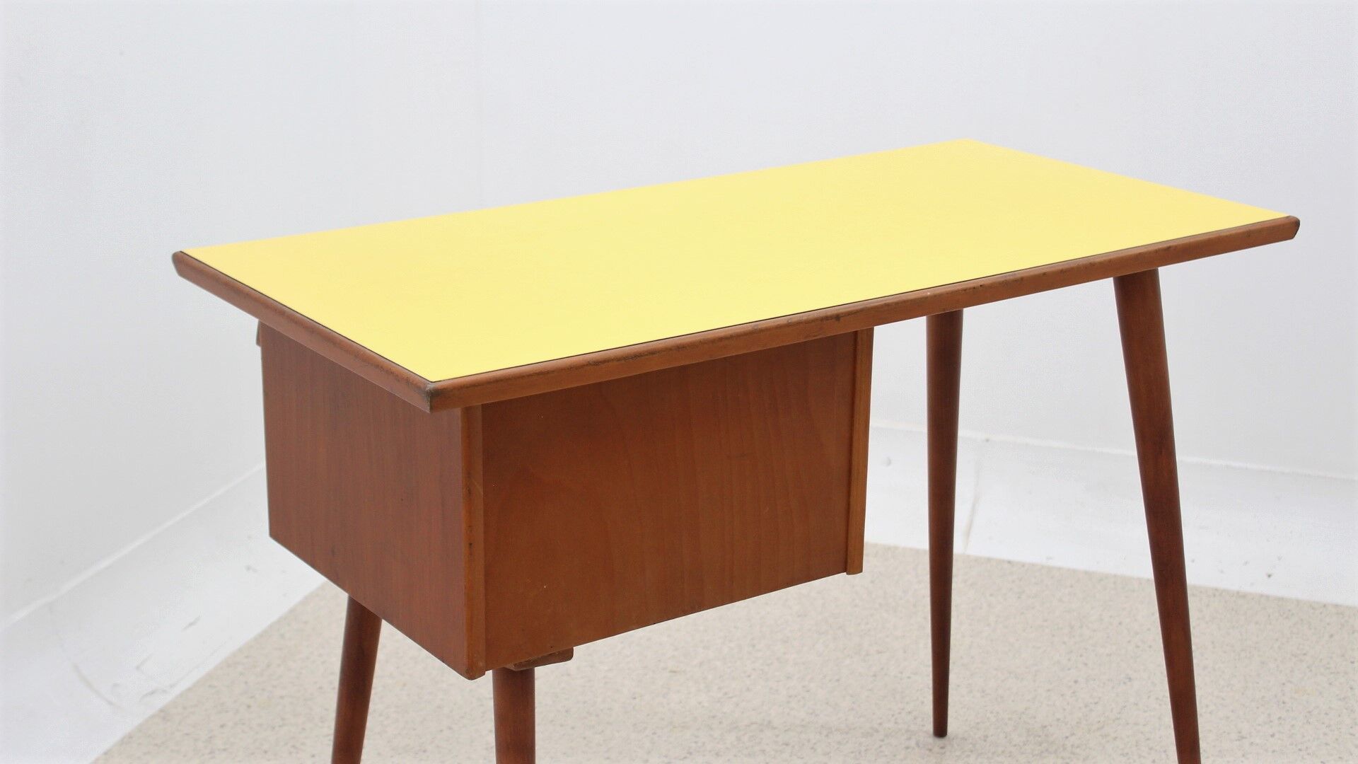 Mid century cherry wood desk with formica top