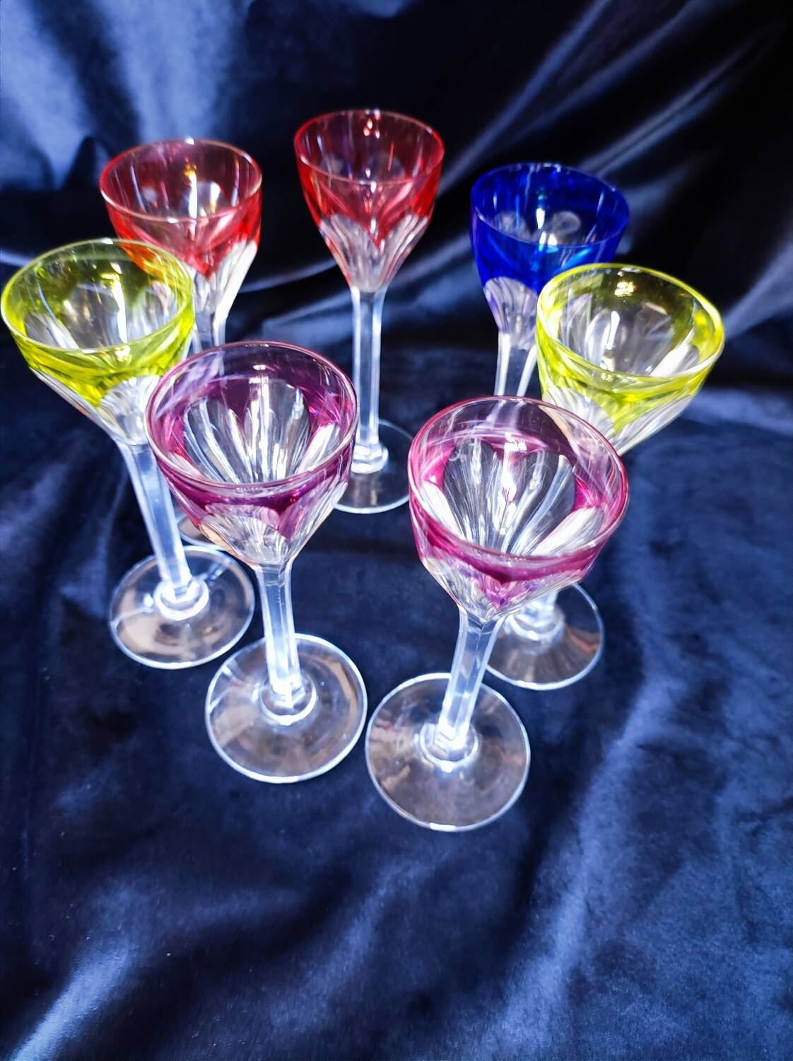 Saint-Louis overlay crystal port liqueur service