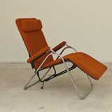 Transat d'intérieur , chaise longue Lama 70's orange