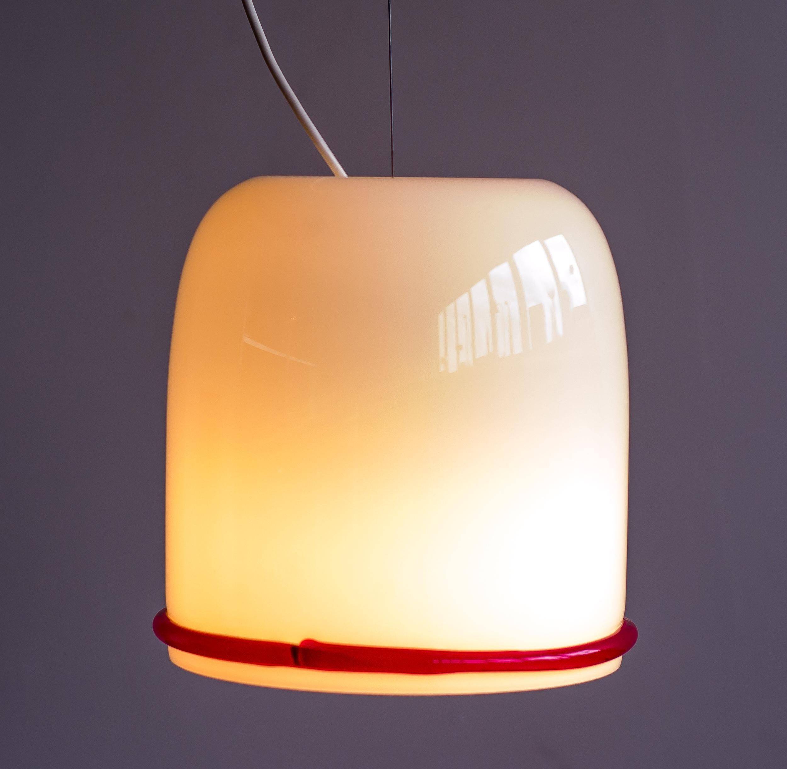 Glass pendant by Ettore Sottsass for Vistosi, Italy, 1970s