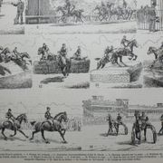 Engraving • Horse race, racecourse • Original lithograph from 1898