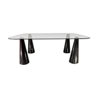 Black marble geometric organic shaped coffee table by Casigliani, Italy 1970s