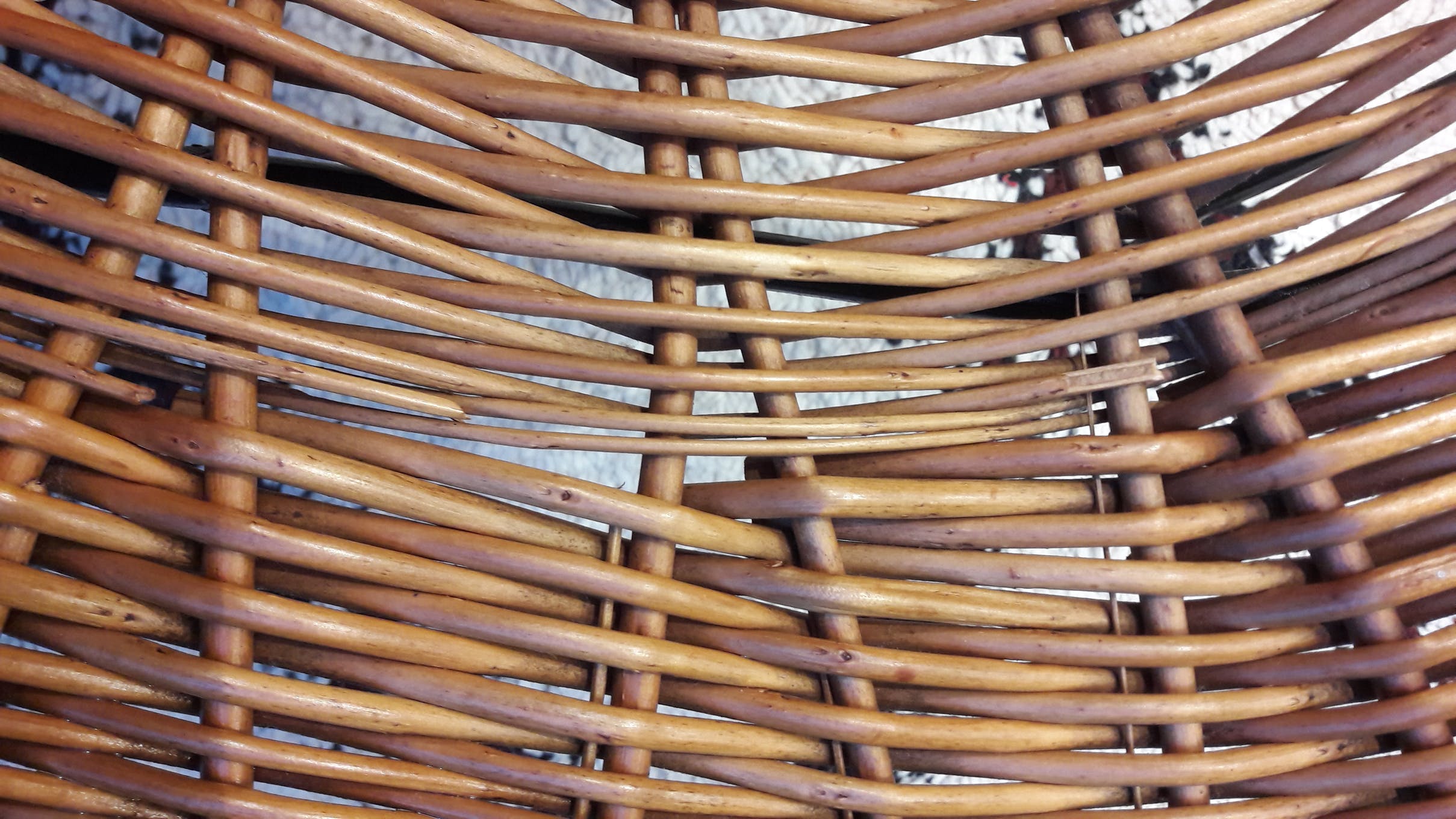 1950s basket rattan armchair