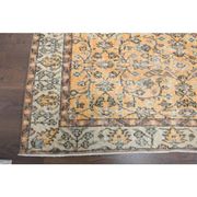 Vintage Turkish handmade wool cotton orange rug 147x251