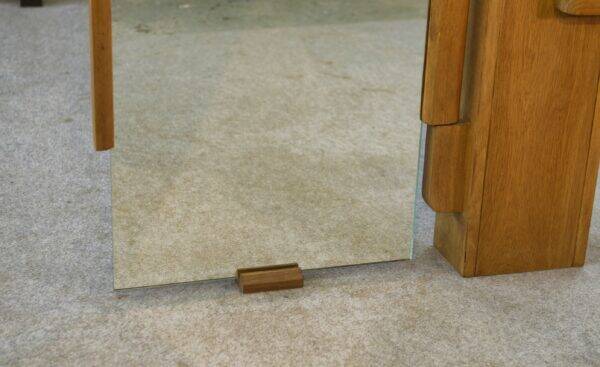 Wall shelf with adjustable mirror by Guillerme et Chambron for Votre Maison 1960's