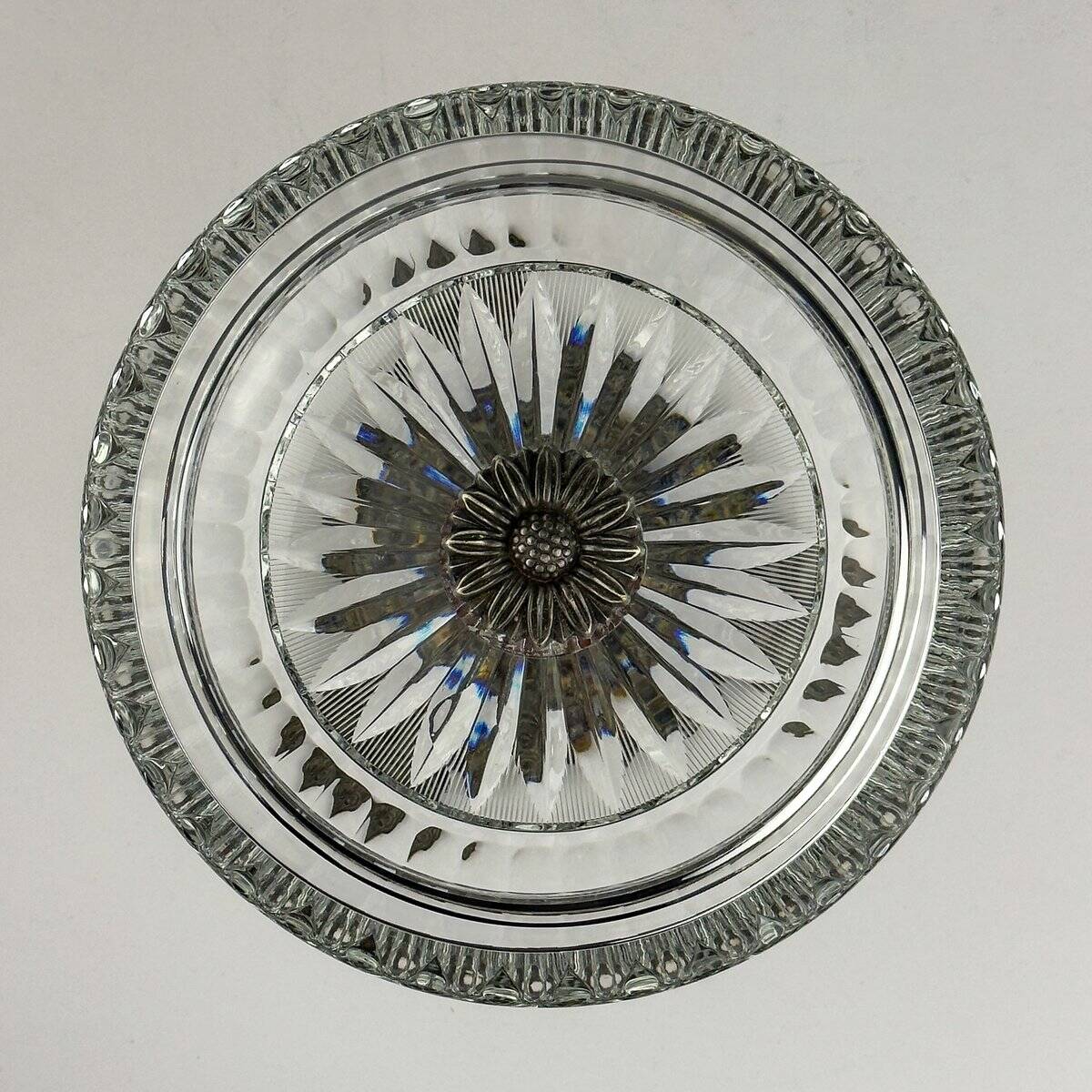 Antique glass bowl with a bronze base, Italy, 1920s