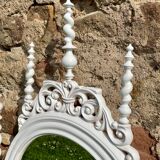 Late 19th century Portuguese wooden mirror, Bilros style - Rare