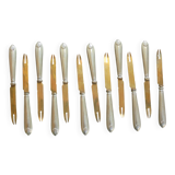 12 Antique Silver-Plated Melon Knives