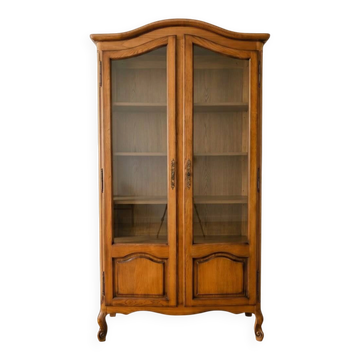 Vitrine ancienne en bois massif portes vitrées