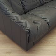 Italian leather sofa, three-seater, 1970s