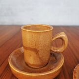 Duo of vintage stoneware cups