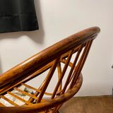 Swivel rattan armchair