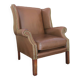 Vintage wingback lounge chair in brown leather, 1970s
