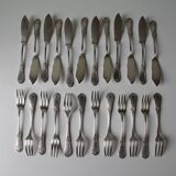 Set of 12 silver-plated fish knives, 'REX' goldsmith's work
