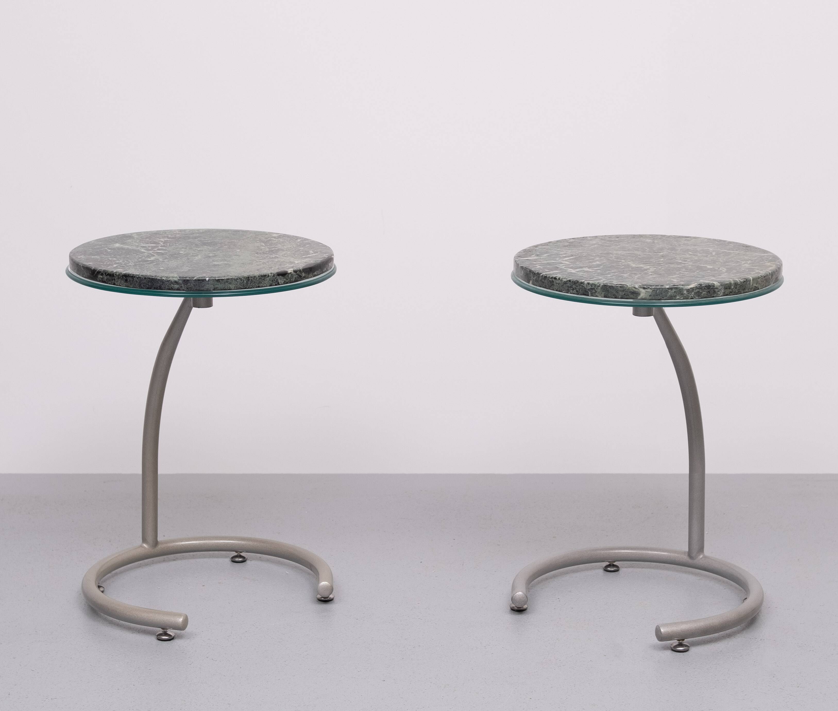 Green Marble top Side tables 1990s Holland