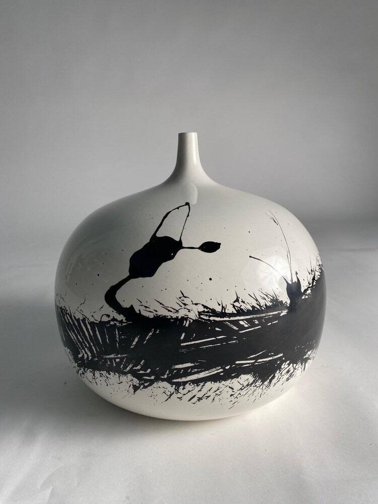 Glazed Ceramic Vase attributed to Emilio Scanavino, Italy, 1970s