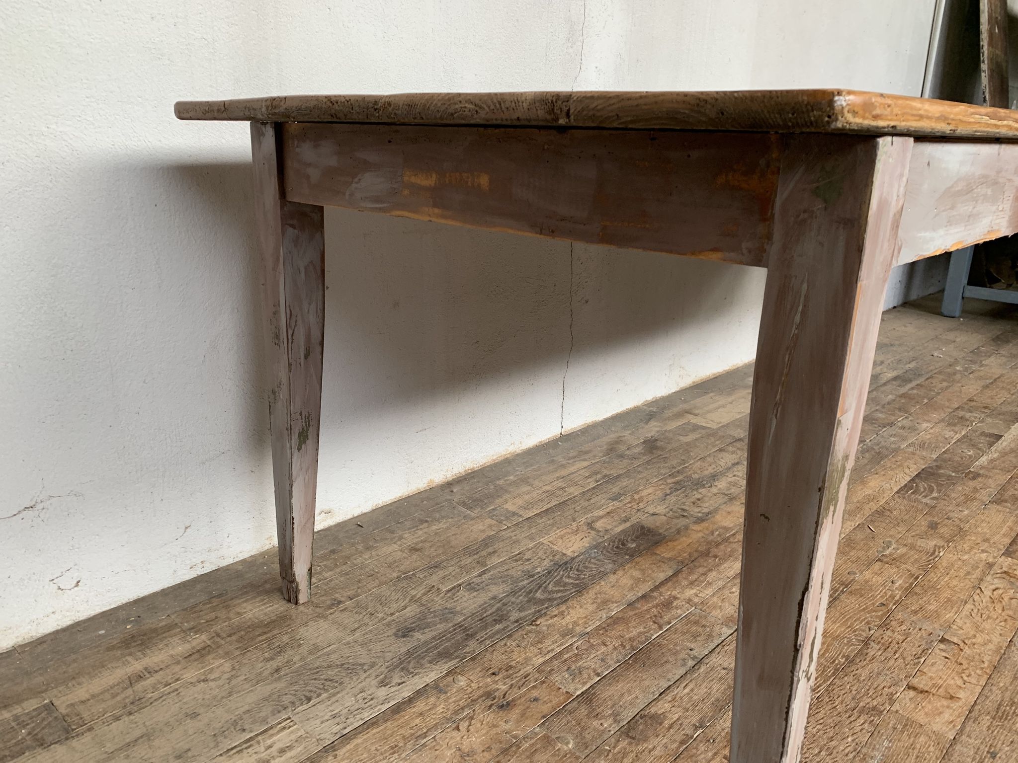 Table de ferme fin XIXème en chêne et sapin