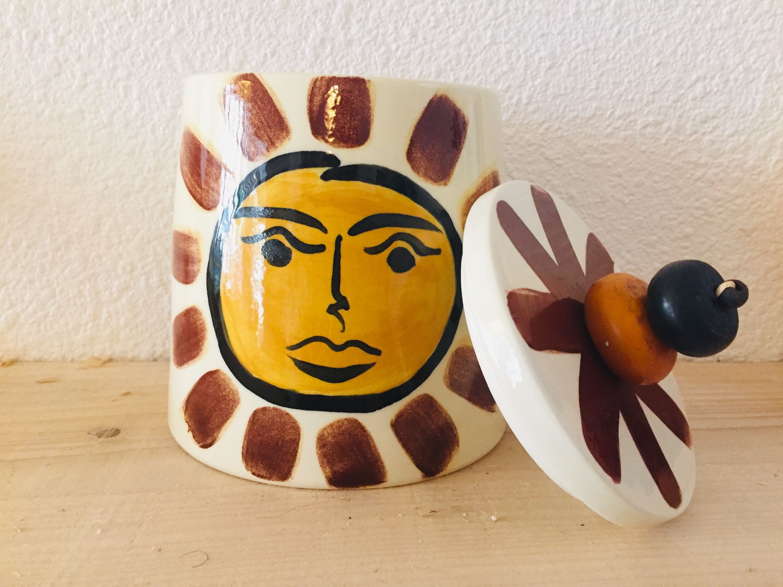 Hand-painted glazed ceramic box