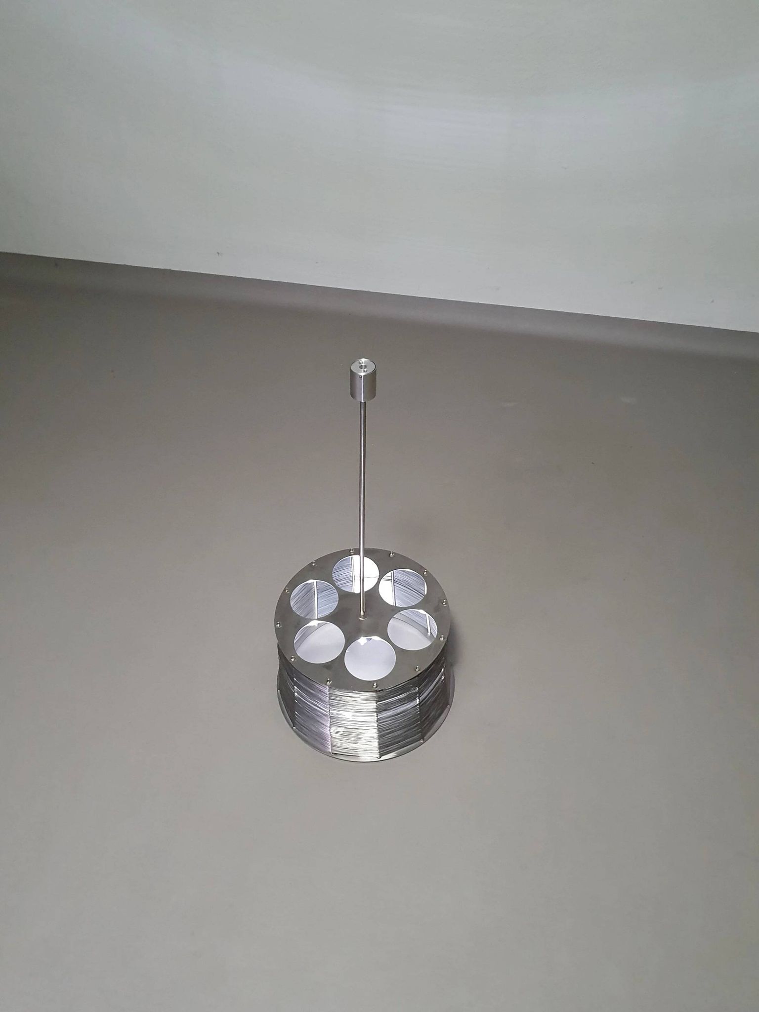 Lampe / suspension Adlumen très rare, câblée en inox