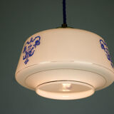 Vintage opaline glass pendant light