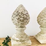 Pair of stone pine cones