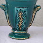 Vase amphore en céramique émaillée verte