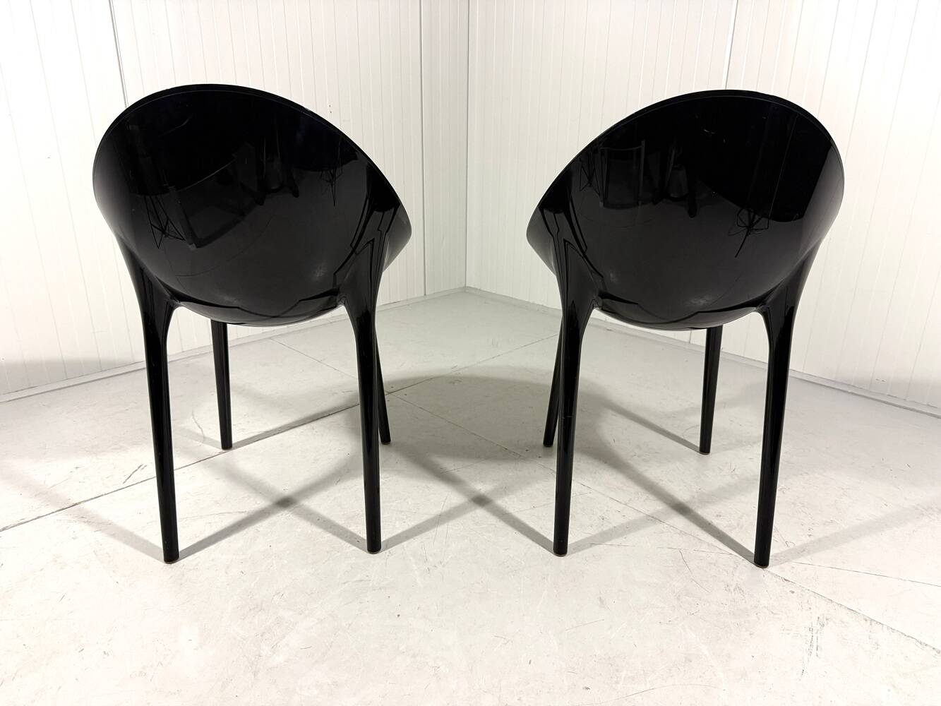 Philippe Starck glossy Super Impossible chairs, Kartell Italy