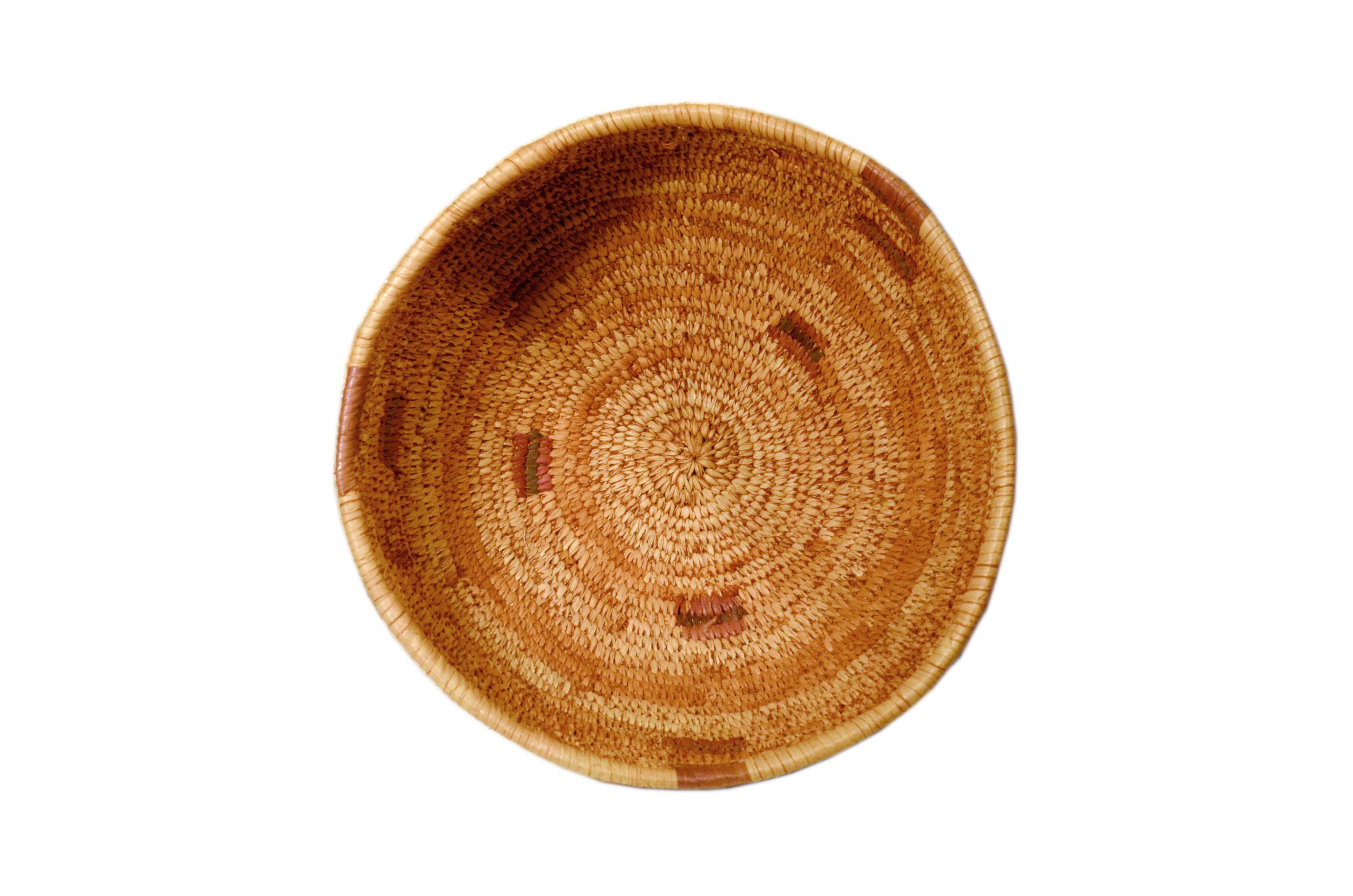 Handwoven basket made from rattan leaves, West Africa, 25x16cm