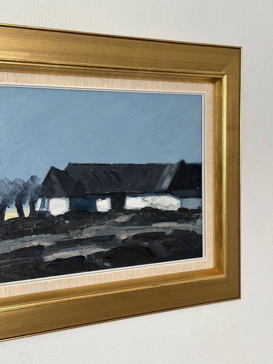 Swedish Oil on Canvas – “Farm Motif” by Bengt Hillgrund