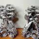 Marius Giuge artist pottery Vallauris 2 candlesticks